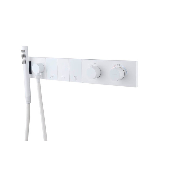 Душевая система для душа с термостатом Boheme ZODIAC 133-SYS-MW (со скрытой частью) белый фото 