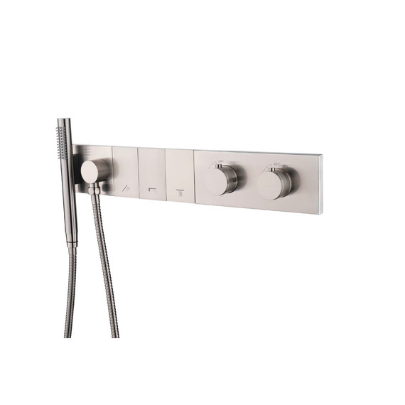 Душевая система для душа с термостатом Boheme ZODIAC 133-SYS-NB (со скрытой частью) никель фото 
