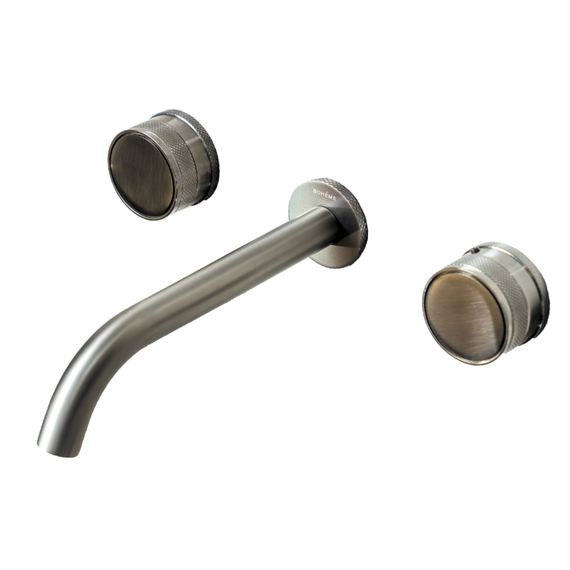 Смеситель для раковины настенный Boheme Prestige 152-2-GM-PR, графит фото 