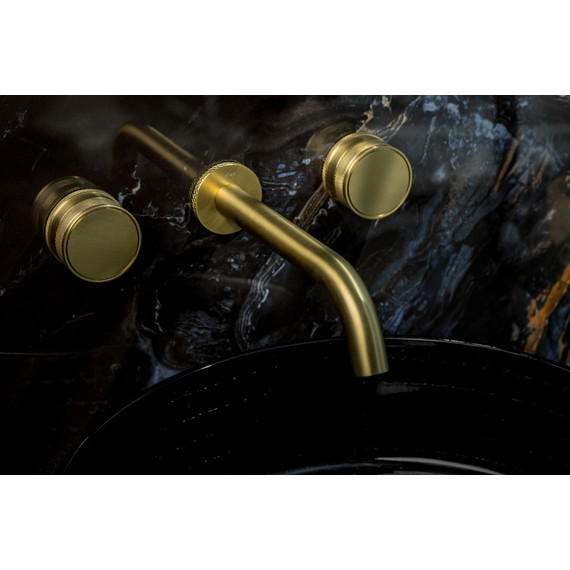 Смеситель для раковины настенный Boheme Prestige 152-2-MG-PR, золото фото 3