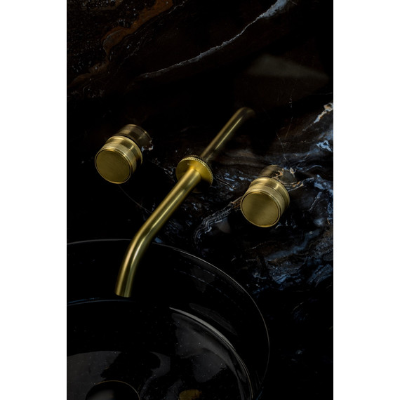 Смеситель для раковины настенный Boheme Prestige 152-2-MG-PR, золото фото 2