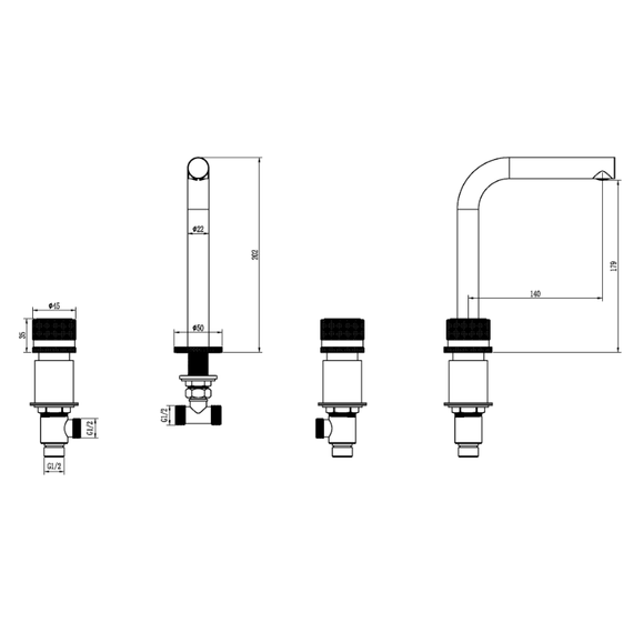 Смеситель для раковины Boheme Prestige 152-GM-PR, графит фото 6