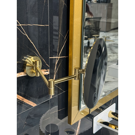 Зеркало косметическое настенное Boheme 508-G, цвет золото фото 2