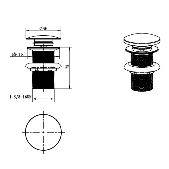 Донный клапан Boheme 612-BRB, брашированная бронза фото 2