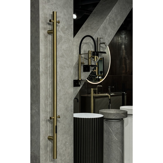 Полотенцесушитель электрический Boheme Uno П1 1500x122 мм 726-MG, золото матовое фото 3