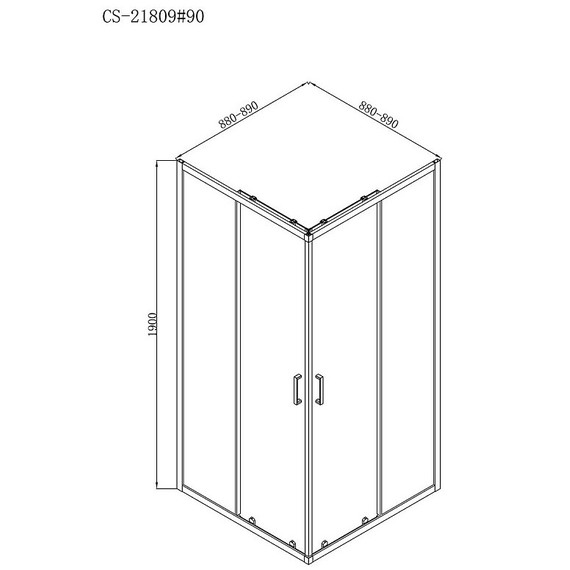 Душевое ограждение Loranto Neo 90x90 см CS-21809-90, хром/прозрачное фото 3