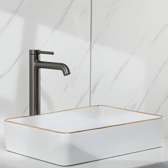 Смеситель для раковины высокий Gappo G06-9 G1006-29, оружейная сталь, Цвет производителя: оружейная сталь фото 5