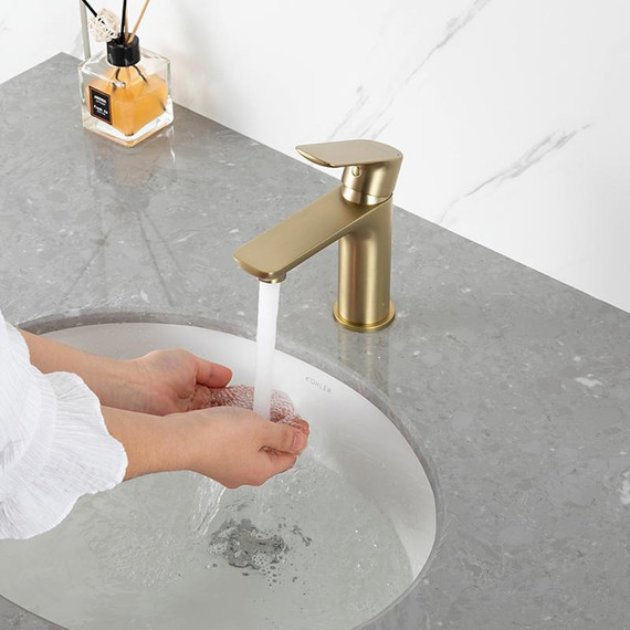 Смеситель для раковины Gappo G48-3 G1048-3, золото сатин, Цвет производителя: золото сатин фото 12