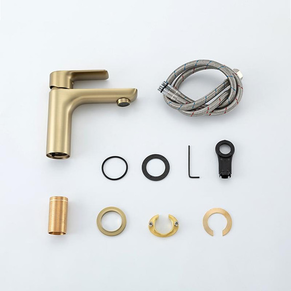 Смеситель для раковины Gappo G48-3 G1048-3, золото сатин, Цвет производителя: золото сатин фото 24