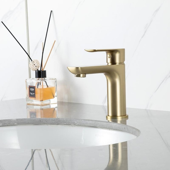 Смеситель для раковины Gappo G48-3 G1048-3, золото сатин, Цвет производителя: золото сатин фото 3