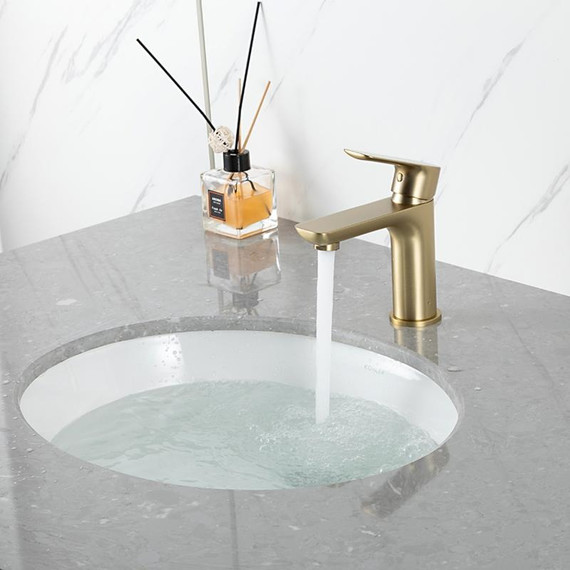 Смеситель для раковины Gappo G48-3 G1048-3, золото сатин, Цвет производителя: золото сатин фото 7