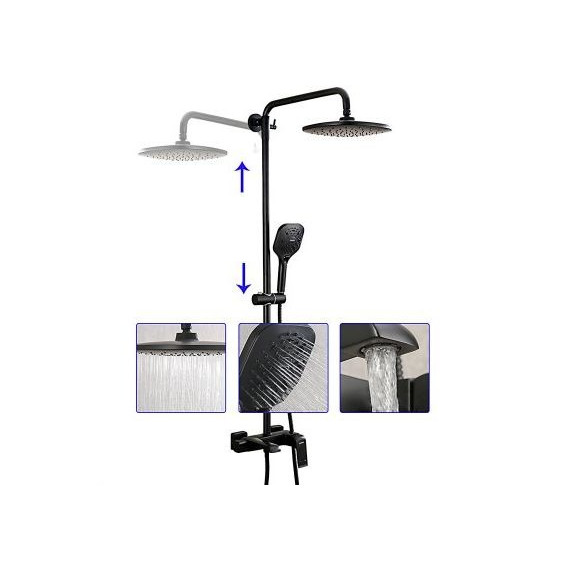 Душевая стойка Gappo G2450, черный фото 4