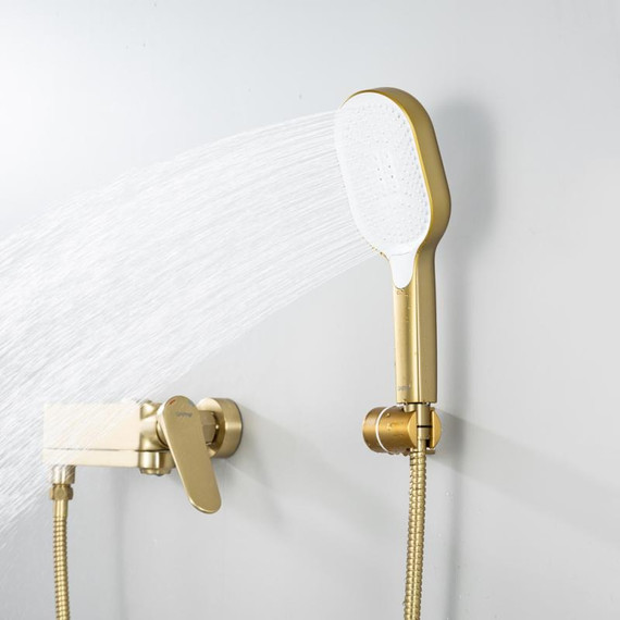 Смеситель для ванны с выдвижным изливом Gappo G10-3 G3210-3, золото сатин, Цвет производителя: золото сатин фото 11