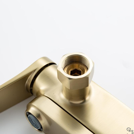 Смеситель для ванны с выдвижным изливом Gappo G10-3 G3210-3, золото сатин, Цвет производителя: золото сатин фото 15