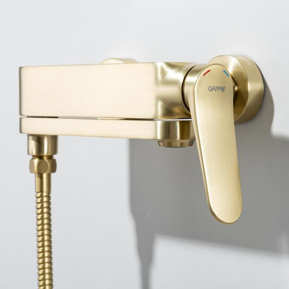 Смеситель для ванны с выдвижным изливом Gappo G10-3 G3210-3, золото сатин, Цвет производителя: золото сатин фото 7