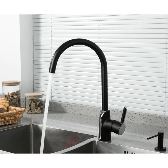 Смеситель для кухни Gappo G4003-6, черный/хром фото 3