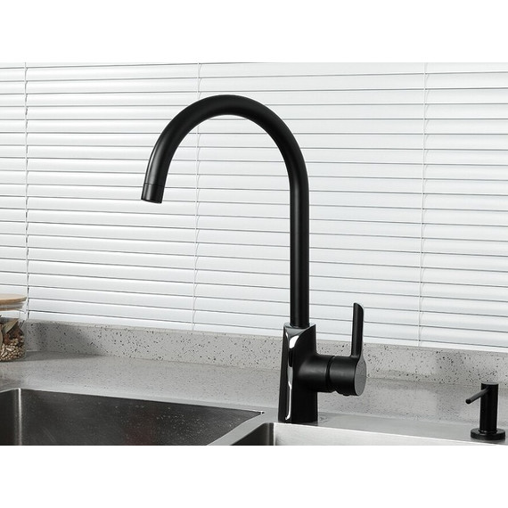 Смеситель для кухни Gappo G4003-6, черный/хром фото 2