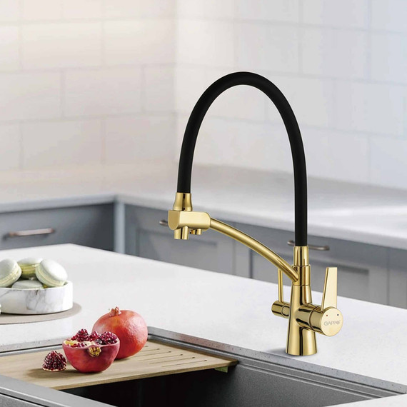 Смеситель для кухни Gappo G4398-13, золото/черный фото 5
