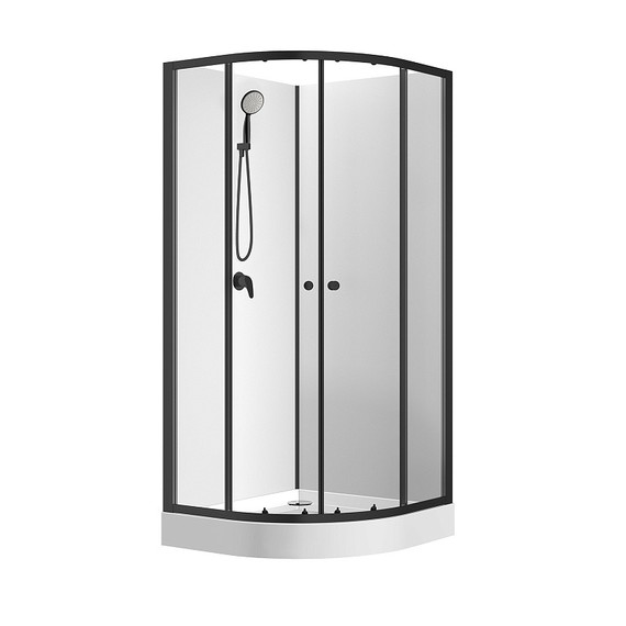Душевая кабина Loranto Neo 100х100 см CS-21800-100, чёрный/прозрачное фото 