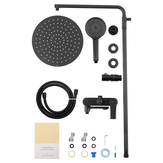 Душевая стойка Wonzon & Woghand Brilliant WW-88047079-MB, чёрный матовый фото 7