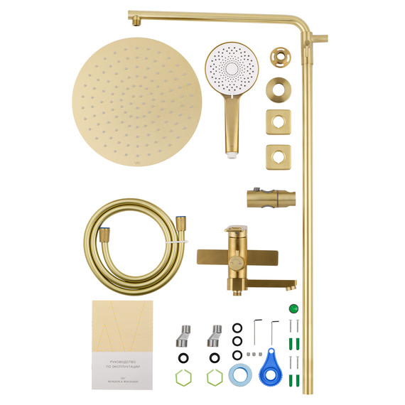 Душевая стойка Wonzon & Woghand Frame WW-88739010-BG, золото брашированное фото 7