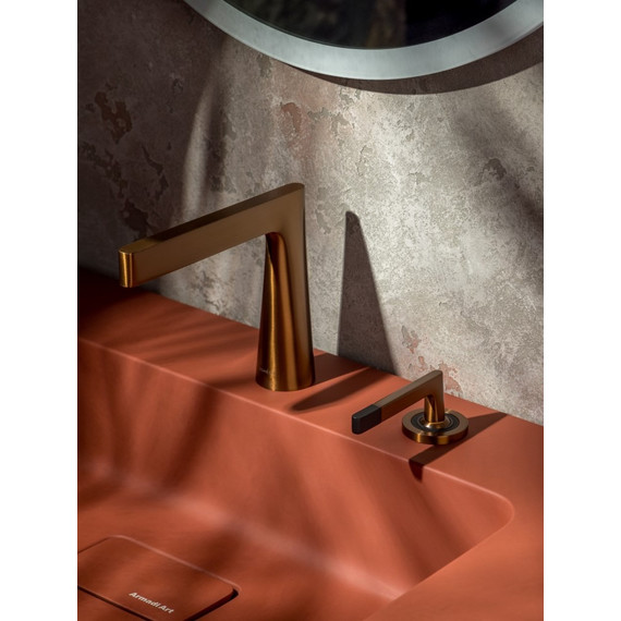 Смеситель для раковины Boheme Duo 161-CB, брашированная медь фото 2