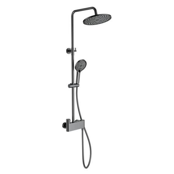 Душевая стойка с термостатом Wonzon & Woghand Muse WW-B3110-BGG, тёмный графит брашированный фото 