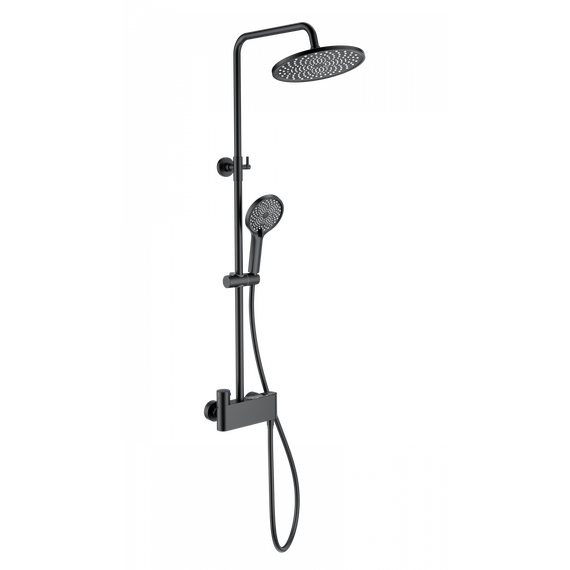 Душевая стойка с термостатом Wonzon & Woghand Muse WW-B3110-MB, чёрный матовый фото 