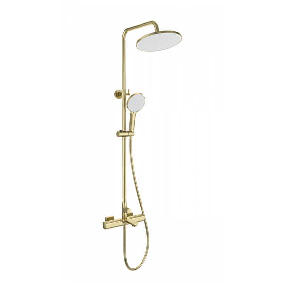 Душевая стойка с термостатом Wonzon & Woghand Solid WW-C3011-A-BG, золото брашированное фото 
