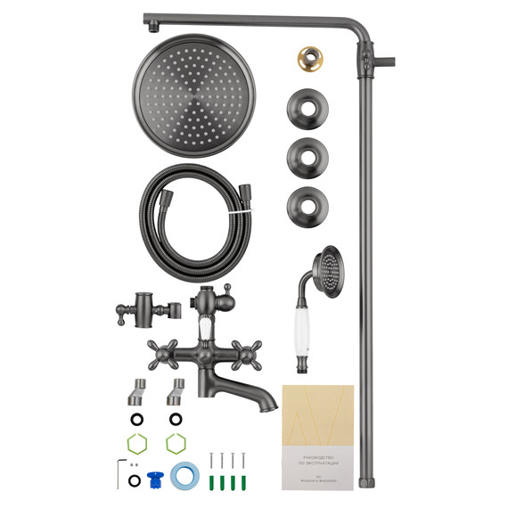 Душевая стойка Wonzon & Woghand Retro WW-88739020-BGM, тёмный графит брашированный фото 7