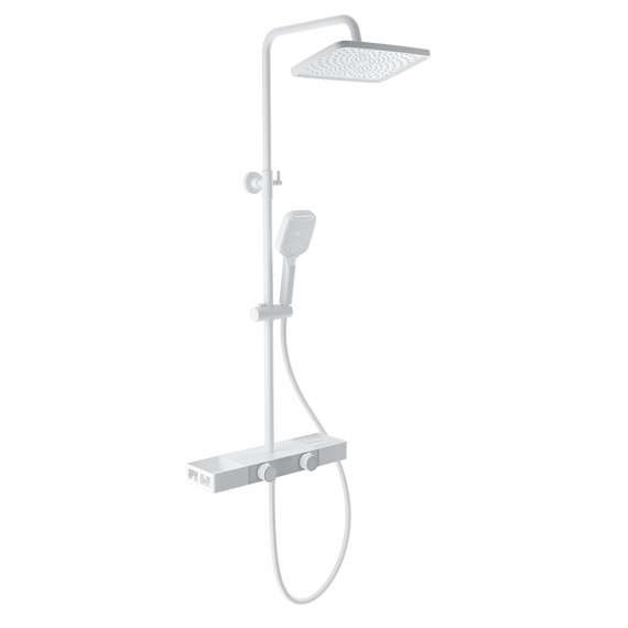 Душевая стойка с термостатом Wonzon & Woghand Shelf WW-B3552-MW, белый матовый фото 