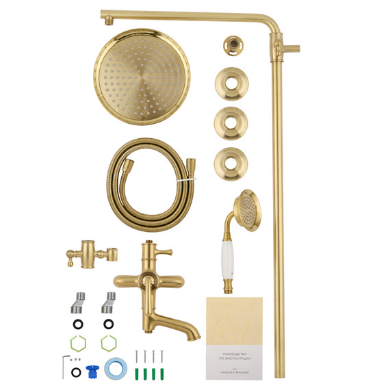 Душевая стойка Wonzon & Woghand Steam WW-88739008-BG, золото брашированное фото 7