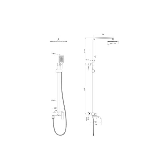 Душевая стойка Wonzon & Woghand Fit WW-88739009-BG, золото брашированное фото 7