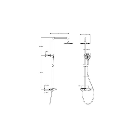 Душевая стойка Wonzon & Woghand Muse WW-A30653-MW, белый матовый фото 2