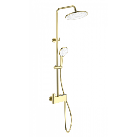 Душевая стойка с термостатом Wonzon & Woghand Muse WW-B3110-BG, золото брашированное фото 