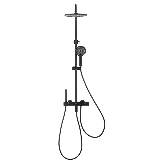 Душевая стойка с термостатом Wonzon & Woghand The one WW-B3094-MB, чёрный матовый фото 2