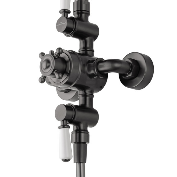 Душевая стойка с термостатом Wonzon & Woghand Retro WW-B3041-BGG, тёмный графит брашированный фото 4