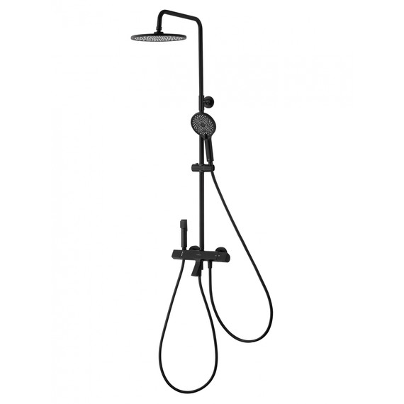 Душевая стойка с термостатом Wonzon & Woghand The one WW-B3094-MB, чёрный матовый фото 