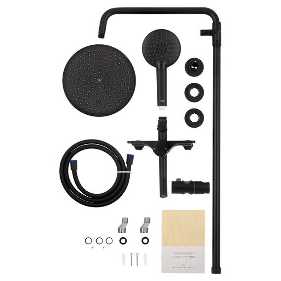 Душевая стойка Wonzon & Woghand Click WW-N3S962-MB, чёрный матовый фото 6