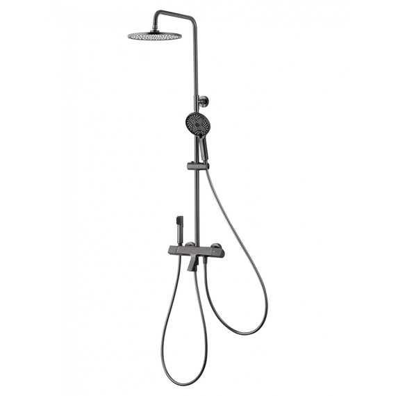 Душевая стойка с термостатом Wonzon & Woghand The one WW-B3094-BGG, тёмный графит брашированный фото 
