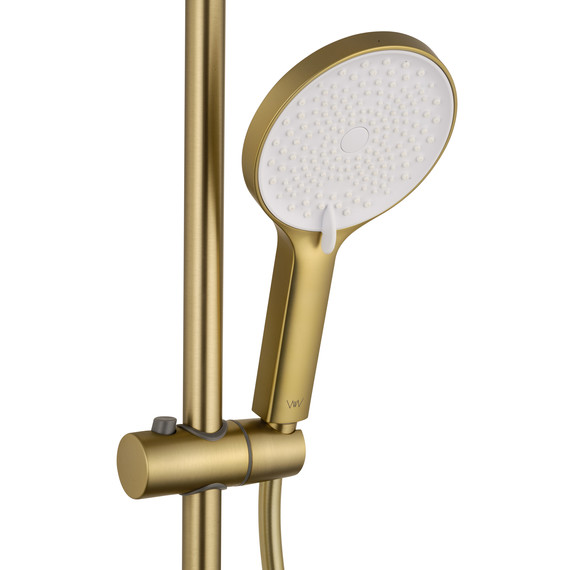 Душевая стойка с термостатом Wonzon & Woghand The one WW-B3094-BG, золото брашированное фото 7
