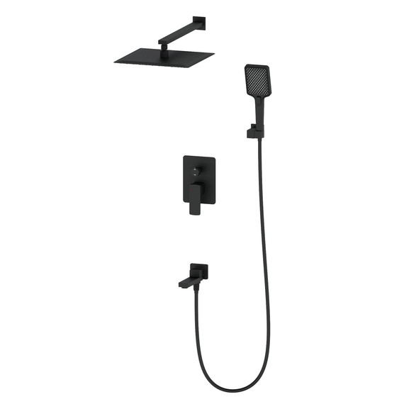 Душевая система для ванны Wonzon & Woghand Edge WW-88939003-MB, чёрный матовый фото 
