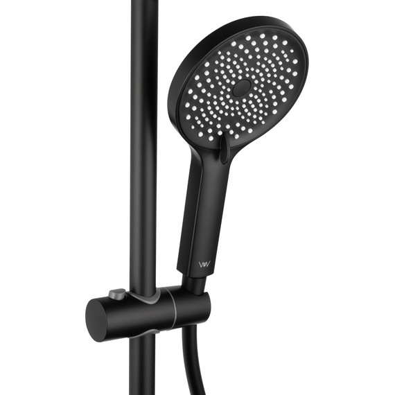 Душевая стойка с термостатом Wonzon & Woghand The one WW-B3094-MB, чёрный матовый фото 7