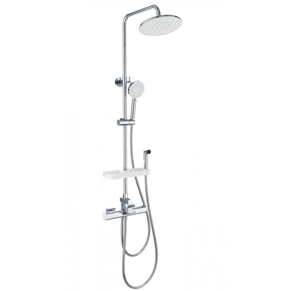 Душевая стойка с термостатом и гигиеническим душем Wonzon & Woghand Plate WW-C3017-A1-CR фото 