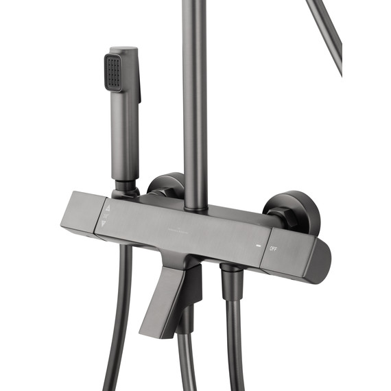 Душевая стойка с термостатом Wonzon & Woghand The one WW-B3094-BGG, тёмный графит брашированный фото 7