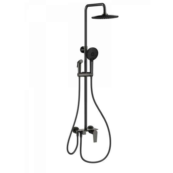 Душевая стойка с гигиеническим душем Wonzon & Woghand WW-A30874-BGG, тёмный графит брашированный фото 