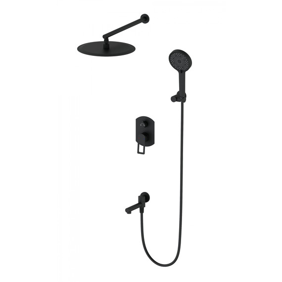 Душевая система для ванны Wonzon & Woghand Frame WW-88939010-MB, чёрный матовый фото 