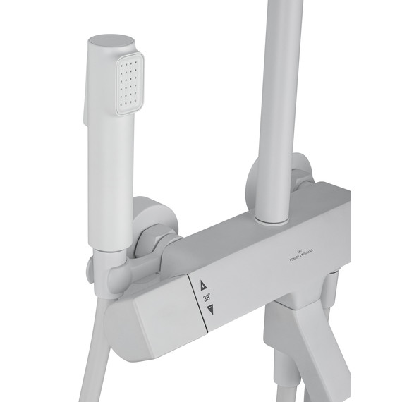Душевая стойка с термостатом Wonzon & Woghand The one WW-B3094-MW, белый матовый фото 5
