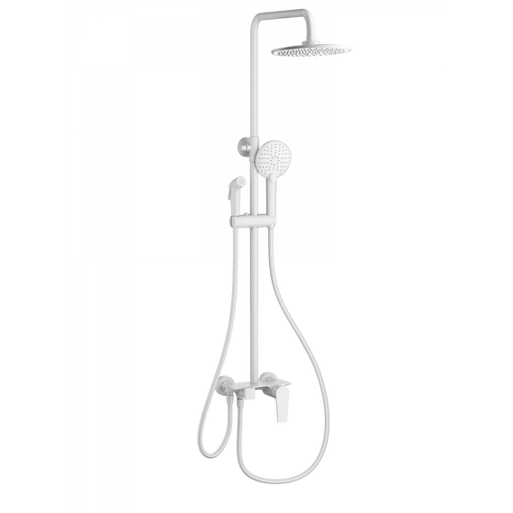 Душевая стойка с гигиеническим душем Wonzon & Woghand WW-A30874-MW, белый матовый фото 