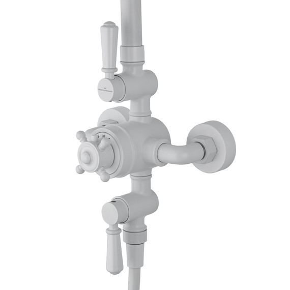 Душевая стойка с термостатом Wonzon & Woghand Retro WW-B3041-MW, белый матовый фото 3